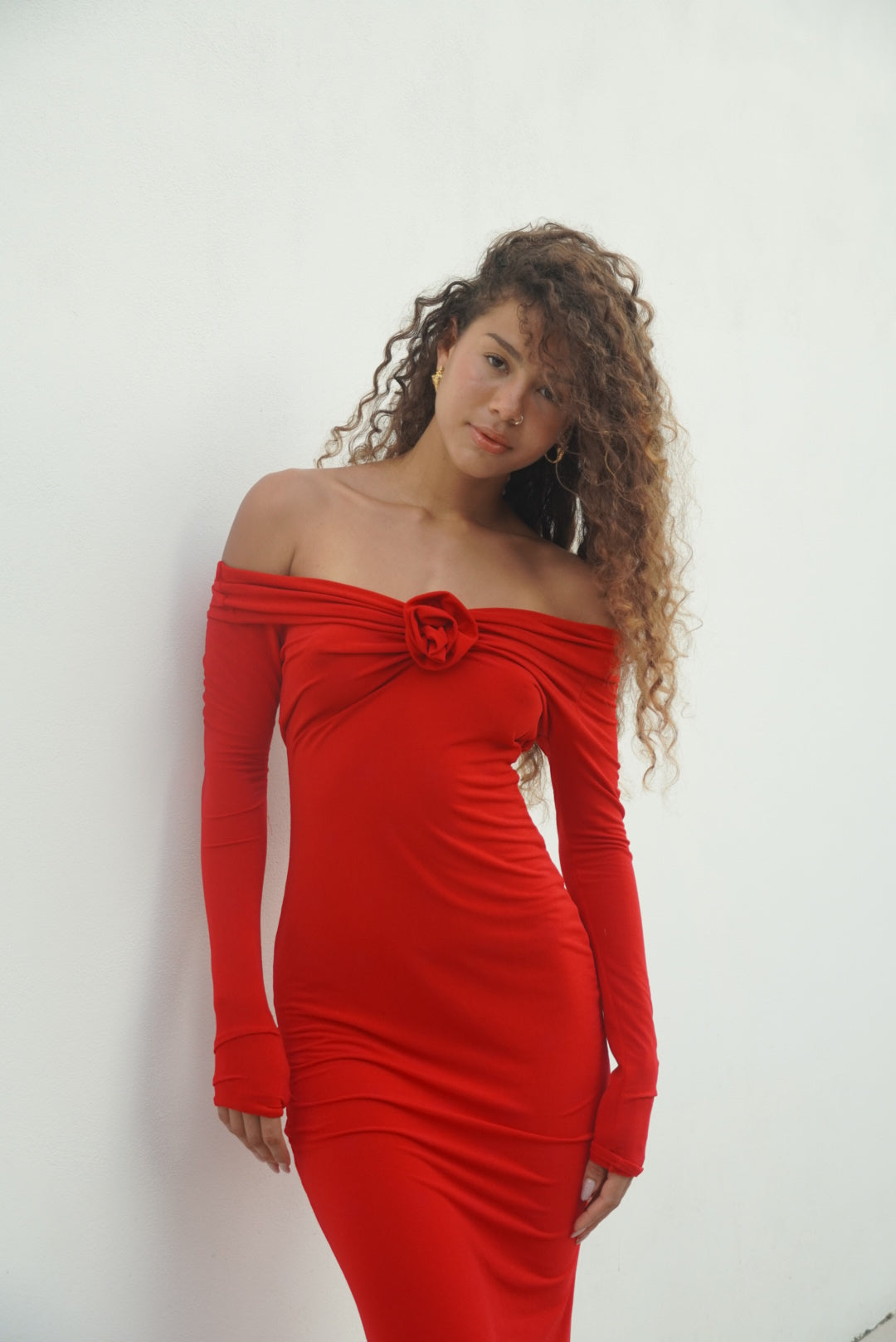 ワンピース the virgins ballon dress GL1982 | Embroidery 3/4 Sleeves Chiffon A-line Dress | GLS