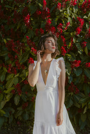 White Palm Dress