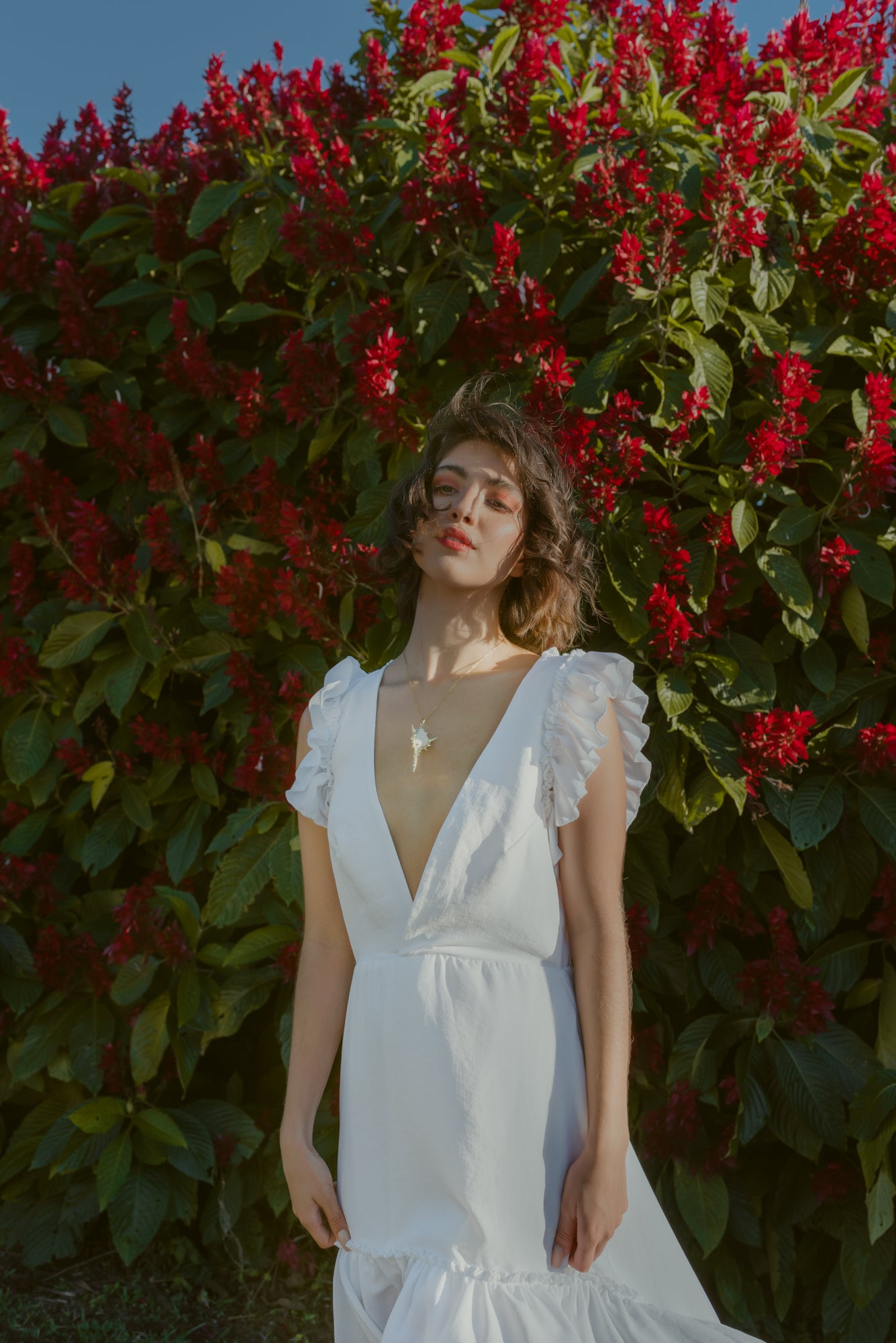 White Palm Dress